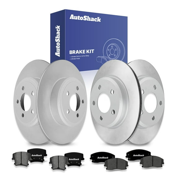 AutoShack Front Vented & Rear Solid Coated Brake Rotors   Ceramic Pads 12-PC Brake Kit Replacement for 2006-2016 Dodge Charger 2005-2022 Chrysler 300 2009-2017 Dodge Challenger ArmorStop