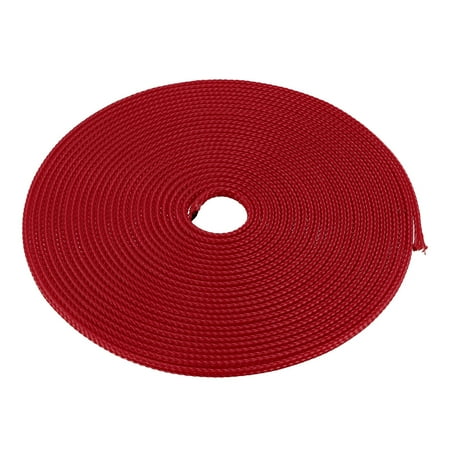 Liquid Tight Wire - 3mm Dia Tight Braided PET Expandable Sleeving Cable Wire Wrap Sheath Red 5M