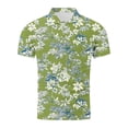 thumbnail image 4 of DPTALR Men's Casual Printed Button Turndown Collar Short Sleeve Pullover T-shirt Blouse,Green, XXXXL, 4 of 5