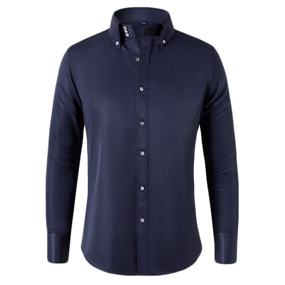 zfhfof Men's Dress Shirts Long Sleeve Wrinkle-Resistant Casual Button Down Shirt Formal Wedding Prom Business Work Shirts