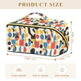 thumbnail image 4 of FORMRS Makeup Bag Travel Cosmetic Organizer for Women Fold Flat Zipper Pouch with Handle, Blue Geometric, 4 of 8