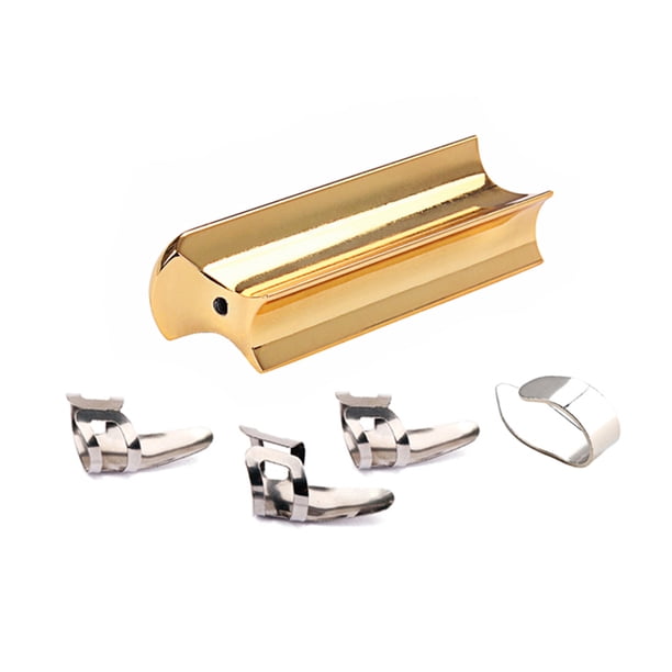 Soidarity Guitarra Slide Stick Assist Accesorios Pitch Professional Slider Guitars Pick para guitarras eléctricas Hawaii Acoustic Pros Accesorios para instrumentos musicales Dorado R524