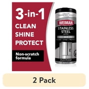 (2 pack) Weiman Stainless Steel Appliance Cleaning Wipes, Streak-Free Shine, 30 Count