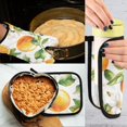 thumbnail image 5 of Yayeee Oven Mitts and Pot Holder Set of 2 Heat Resistant Kitchen Gloves Baking Hot Pad, Floral Watercolor Oranges, 5 of 5
