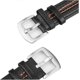 thumbnail image 3 of Leather Watch Band Compatible with Seiko Sportura SNL029P2 SNL021P1 SNA595P2 SNL017P1 - Black Orange Steel K2 Strap Ref 5072, 3 of 4