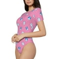 thumbnail image 2 of The Xecao French Bulldog Women's Crew Neck Body Suit, a short-sleeved bodysuit and basic swimsuit, both comfort and style for dating and daily life, 2 of 9