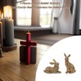 thumbnail image 6 of QSTDGVPW 2 X Easter Bunny Figure Easter Bunny Statue Easter Decoration Table Ornament for Gold, 6 of 9