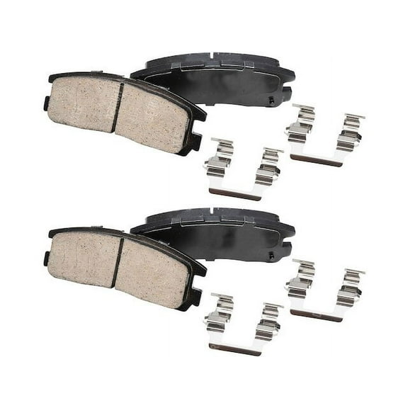 Rear Brake Pad Set - Compatible with 1999 - 2012 Mitsubishi Galant 3.0L V6 2000 2001 2002 2003 2004 2005 2006 2007 2008 2009 2010 2011
