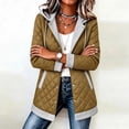 thumbnail image 6 of Ihhxva Women's Hooded Quilted Jacket, Snap Front Mid-Length Coat with Detachable Hood and Pockets, Long Sleeve Casual Outerwear S - 3XL, 6 of 8