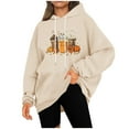 thumbnail image 5 of TKLPEHG Pumpkin Sweatshirt for Women Thanksgiving Graphic Hoodies Fall Halloween Sweatshirts Long Sleeve Hooded Pullover (Khaki,XXXL), 5 of 5
