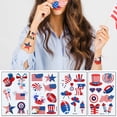thumbnail image 3 of 90Pcs 4th of July Temporary Tattoos, American Flag Red White Blue Fake Stickers for Independence Day, Memorial Day, Labor Day, USA Party Favors, 3 of 7