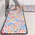 thumbnail image 2 of Kitchen Rugs Sets Of 2,Pink Pioneer Flower Pattern Anti Fatigue Kitchen Mat Rugs Non Slip Washable,Decorative Kitchen Floor Mats for Kitchen,Sink,Laundry,17"x47"+17"x47", 2 of 5