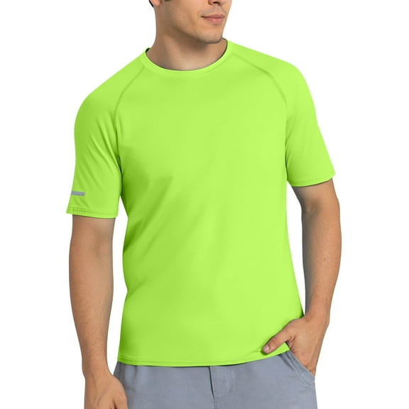 Men's UPF 50  Rash Guard Swim T-Shirt Short Sleeve Athletic Top Quick Drying Lightweight and Comfortable for Outdoor Sports