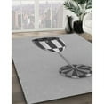 thumbnail image 3 of Ahgly Tapis d'Intérieur Lavable en Machine Carré Transitionnel Gris Platine, 8 Pieds Carré, 3 of 7