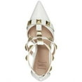 thumbnail image 4 of INC Womens White Studded Goring Cushioned Ankle Strap Syndia Pointed Toe Stiletto Zip-Up Dress Sandals Shoes 7.5 M, 4 of 4
