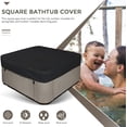 thumbnail image 4 of Protector de la cubierta de la bañera de hidromasaje Tapa impermeable de la cubierta del SPA al aire libre para la bañera de hidromasaje cuadrada, negro, 218 * 218 * 90 cm - Cubierta de SPA, 4 of 5