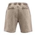 thumbnail image 5 of JoveMarine Men's Casual Summer Shorts, Versatile Solid Color Shorts for Daily Work and Beach, Lightweight Breathable Elastic Waist Shorts Khaki 4XL, 5 of 6