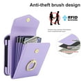 thumbnail image 4 of ELEHOLD Luxury Wallet Case For Motorola Razr 2024,with Organ Card Slots RFID Blocking Metal Ring Holder Crossbody Shoulder Strap Leather Purse Case for Women Girls,Purple, 4 of 8