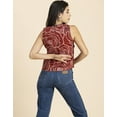 thumbnail image 6 of Moomaya Womens Printed Side-Buttoned Top, Sleeveless Round Neck Casual Top, 6 of 8