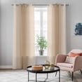 thumbnail image 5 of Khaki Ombre Kitchen Curtains 96 Inch Length, Modern Abstract Art Farmhouse Gradient Grommet Top Bedroom Living Room Curtains, Light Filtering Cafe Curtain Drapes 2 Panels Set 104''x96'', 5 of 9