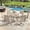Sandshell Table-Sandshell Chairs, variant on VOXBIN 5 Pieces Patio Dining Set – 40.6" Round Outdoor Table with 4 Swivel Chairs, Walnut Table and Brown Chairs
