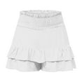 thumbnail image 6 of Charmgo Womens Shorts Casual Shorts for Women 2025 Summer High Waisted Ruffle Shorts Flowy Pleated Hem Casual Shorts Butterfly Shorts Women Summer Shorts for Women White S, 6 of 7
