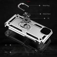 thumbnail image 6 of Compatible with iPhone 13 Case,with 360 Ring Holder Kickstand Card case, Armor Military Grade Protection Hybrid Silicone TPU PC Rugged Case, Magnetic with Car Mount Phone Cover,Silver, 6 of 8