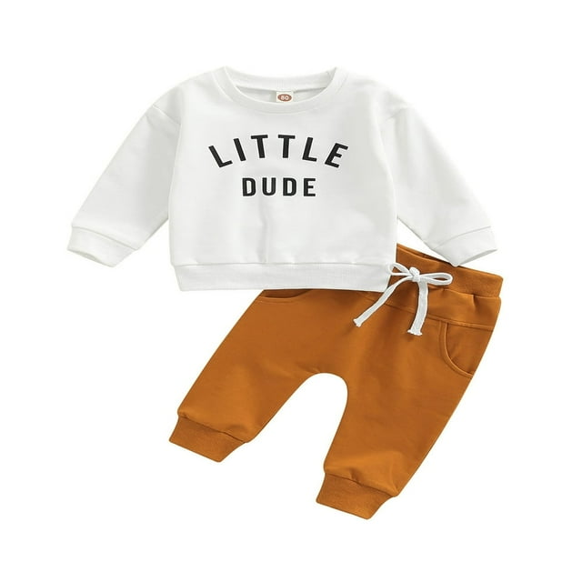 Bébé Garçon Fille 2Pcs Vêtements Ensemble Sweat-Shirts à Manches Longues Pull Top + Pantalon de Survêtement Tenue