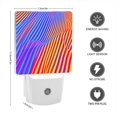 thumbnail image 2 of Square LED Night Lights Lamp with Dusk to Dawn Sensor, Abstract Art With Brightly Colored Stripes Night Light Plug Into Wall for Kids Room, Bedroom, Bathroom, Kitchen, Hallway, 2 of 4