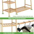 thumbnail image 5 of Clothing Garment Rack,Free Standing Clothes Coat Hanger,Closet Organizer w/Shoe Rack,Multi-tiered Wardrobe Storage Shelves,Clothes  Racks for Hall,Living Room,Bedroom,Entryway, 5 of 7