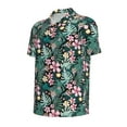 thumbnail image 3 of Daiia Rose Flowers Pattern Men’s Polo Shirts,Solid Deck Shirt,Classic Fit, Breathable Cotton Polo for Casual and Sport Wear-XX-Large, 3 of 9