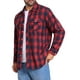 thumbnail image 4 of Camisas de manga larga ajustadas de botones con bolsillo para hombres INSPIRE CHIC en colores contrastantes, 2XL, rojo y azul, 4 of 7