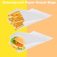 thumbnail image 4 of Uxcell 200Pcs Bolsas de Papel Kraft para Sándwich, 5.5 x 3.9 Pulgadas Bolsas de Papel a Prueba de Grasa para Galletas, Blancas, 4 of 6