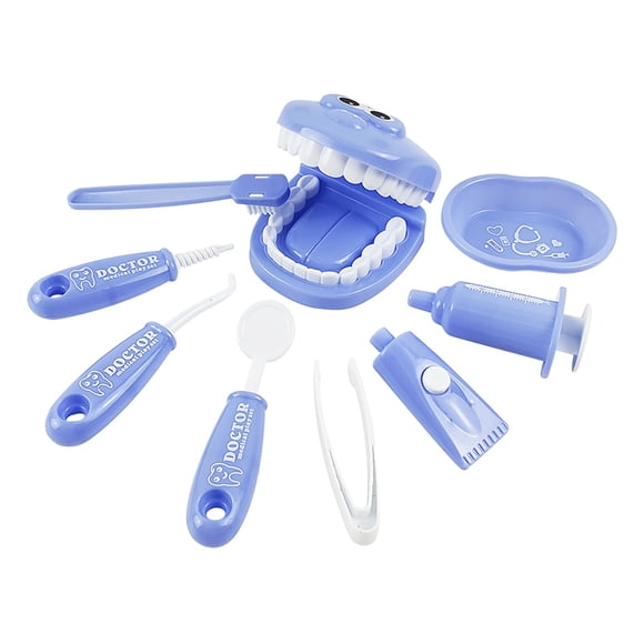 Blue Blue Kids Dental Pretend Play Set 9 Piece Dentist Kit Medical Role Play Equipment Educational Learning Toy For Children Age 3 And Up