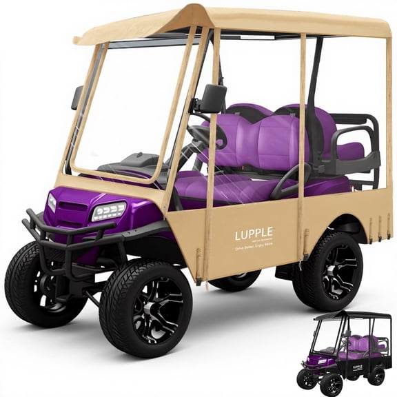 LUPPLE Club Car Precedent Golf Cart Enclosure 4 Passenger Extended Roof Rain Cover 600D