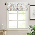 thumbnail image 4 of Kitchen Curtains Valances, Flower Leaves Spring Colorful Floral Summer Farm Short Rod Pocket Valances for Windows for Bedroom, Bathroom, 1 Panel, 54" W x 18" L, 4 of 6