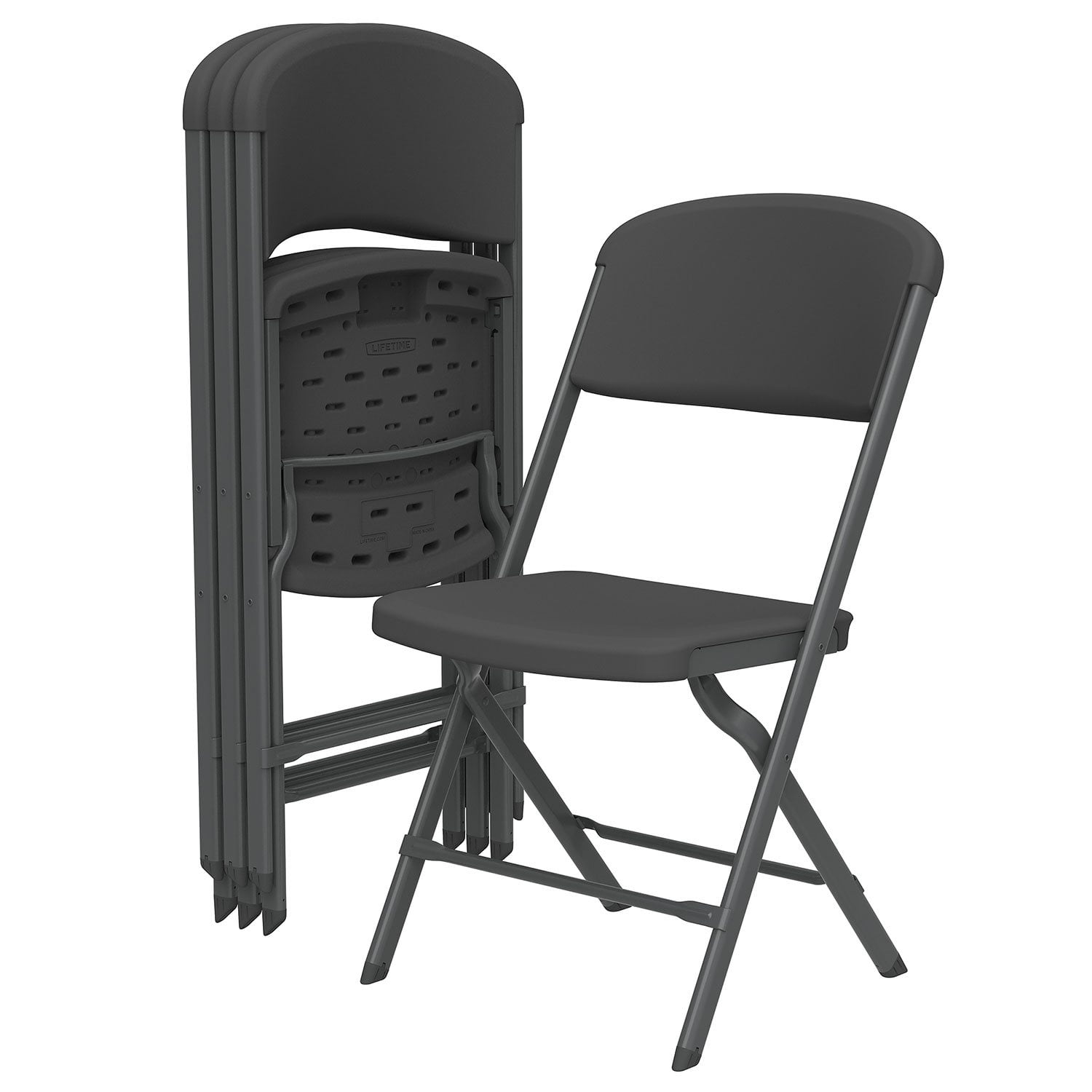 Lifetime Commercial Bypass Frame Folding Chair, Single and 4 Pack
