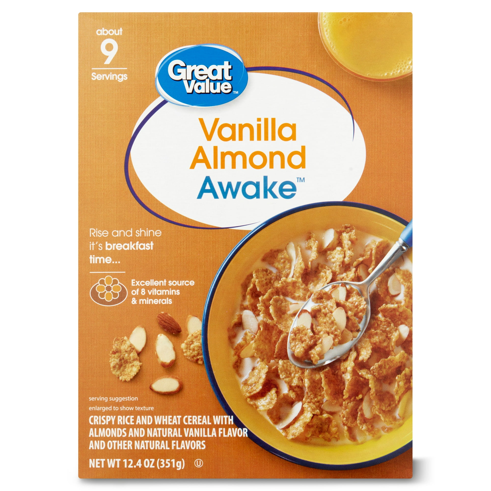 Great Value Vanilla Almond Awake Cereal, 12.4 oz