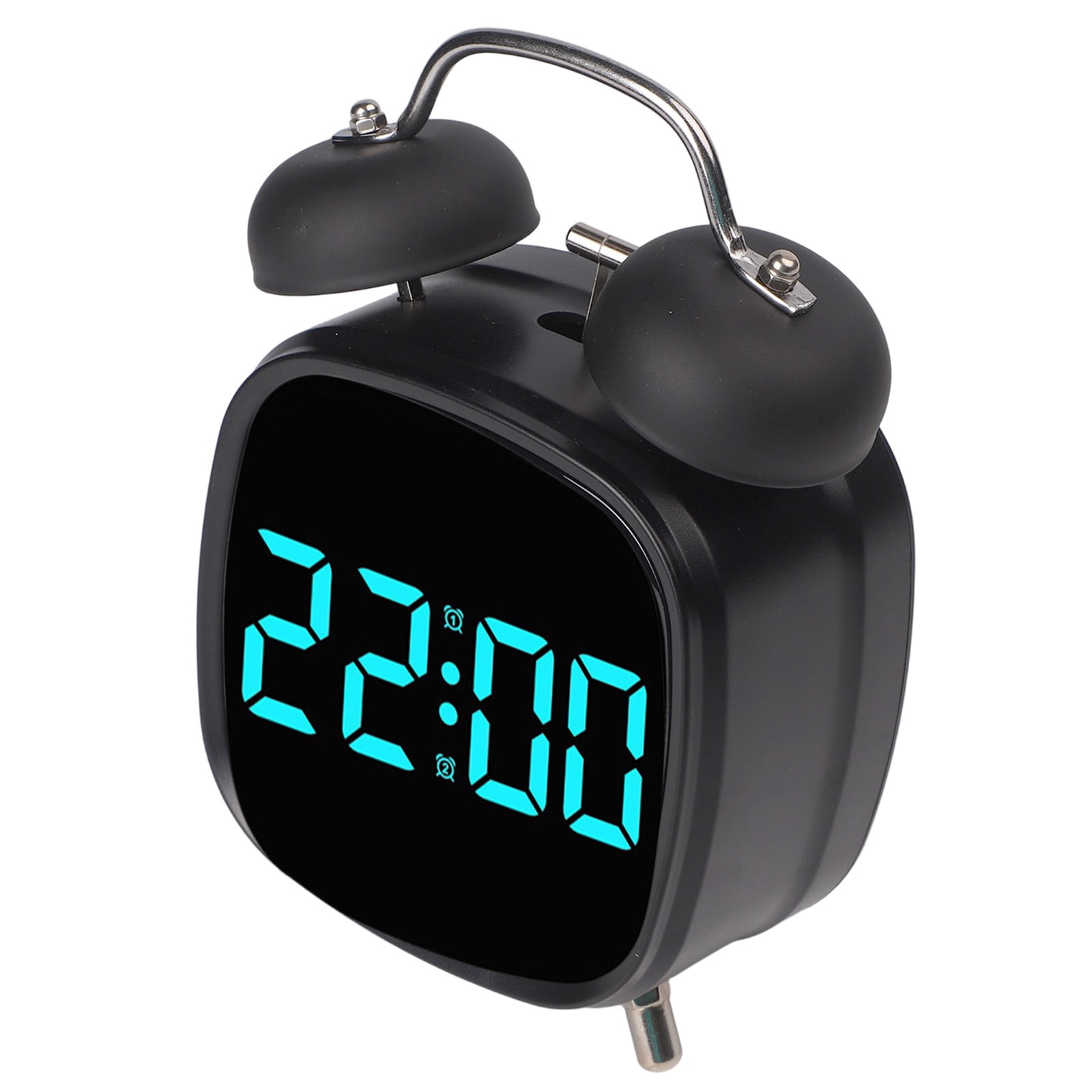 Digital Alarm Clock With Classic Twin Bell Design Led Display And Flexible Power Options For Home And Workplace