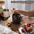 thumbnail image 5 of Vesteel Coffee Cups Set of 4, 14oz Ceramic Mugs Set with Handles, Porcelain Mug for Latte Tea Beer Hot Cocoa, Dishwasher & Microwave Safe, Matte Black, 5 of 8