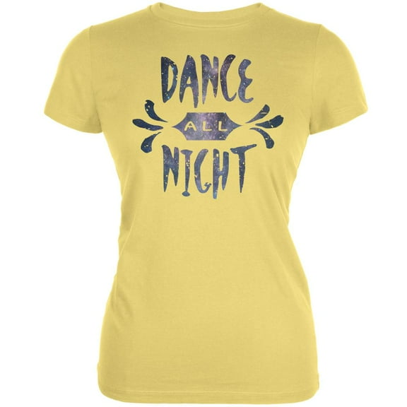 Dance All Night Yellow Juniors Soft T-Shirt - Medium