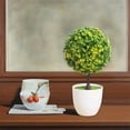 thumbnail image 4 of Artificial Flower Bouquet | Realistic Faux Plant Arrangement | Plastic Potted Vase | Indoor Table Decoration | Hot Pink, Orange, Green, Yellow | 15x15x28 cm | Low Maintenance Home Decor, 4 of 6