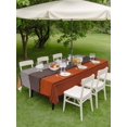 thumbnail image 5 of Outdoor Tablecloth with Umbrella Hole, Burnt Orange Grey Spillproof Waterproof Outdoor Table Cover, Vintage Stripe Farmhouse Wood Grain Patio Tablecloths for Party Picnic Camping, Rectangle 60"x120", 5 of 9