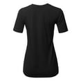 thumbnail image 3 of A2Y Women's Basic Solid Premium Cotton Short Sleeve Crew Neck T Shirt Tee Tops Black 3XL, 3 of 5