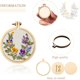 thumbnail image 5 of 10pcs Mini Embroidery Ring Wooden Ring Assorted Round Dense Cross Stitch Frame Kit For Jewelry Keychain Craft Accessories 3.9x4cm 10PCS, 5 of 5