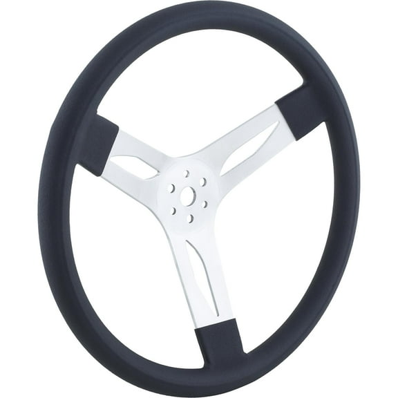 15 In. Black Cushioned Alum 3-Spoke Steering Wheel 2-1/4 Dish