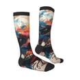 thumbnail image 4 of Lsque Abstract Colorful Skull Art Printed Crew Socks Men's Women's LightWeight Thin Casual Calf Socks ,Knee High Socks,Cotton Socks, 4 of 9