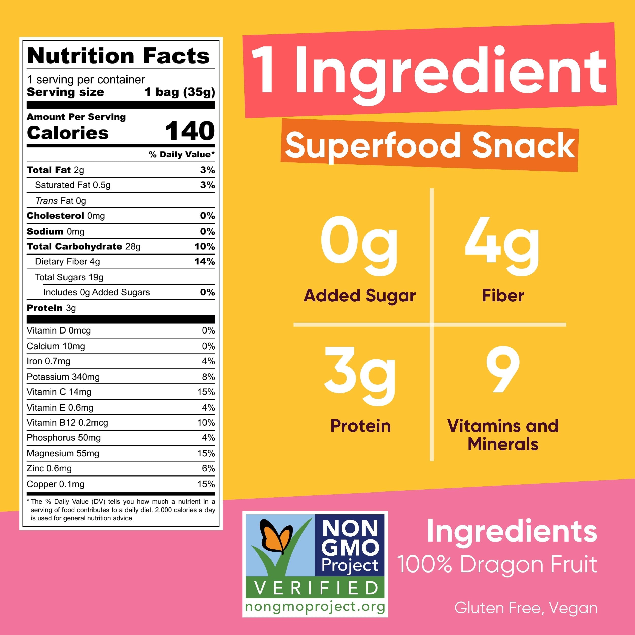 Yammy 1 Ingredient Superfood Snack Variety Pack, Dried Sweet Potato Sticks, Mango Chips, Dragon Fruit Chips, Like Freeze Dried Fruit (Pack of 9)