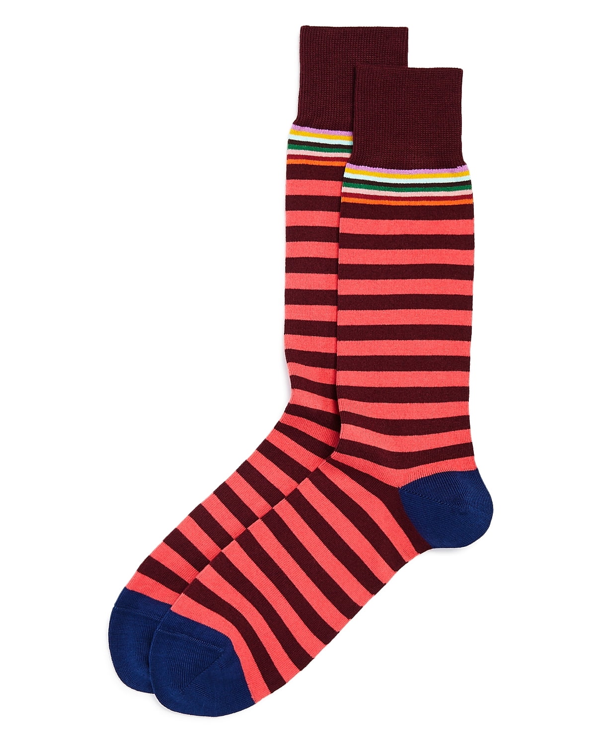Paul Smith Paul Smith Mens Odd Stripe Socks Burgundy Made In