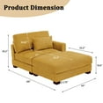 thumbnail image 2 of UIXE Oversized Corduroy Chaise Lounge w/Pillows Indoor Recliner Lounge Chair with Ottoman, Left Arm Chaise Upholstered Single Lounge Sofa,Orange, 2 of 8